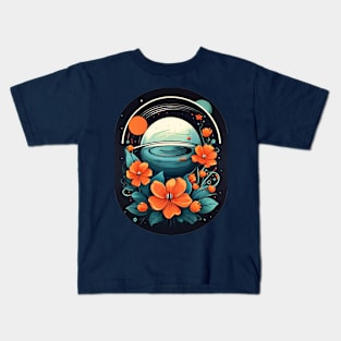 Floral Planet by Akbaly Kids T-Shirt